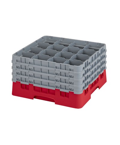 Cambro - 16S900-163 / Cesta de lavado (50 x 50 cm) para copas y vasos con 16 comp. 4 alt. - dia. máx. 10,9 cm alt. máx. 24,1 cm