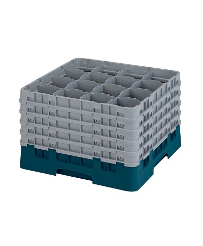 Cambro - 16S1058-414 / Cesta lavado (50 x 50 cm) para copas y vasos con 16 comp. 5 alt. - dia. máx. 10,9 cm alt. máx. 28,2 cm