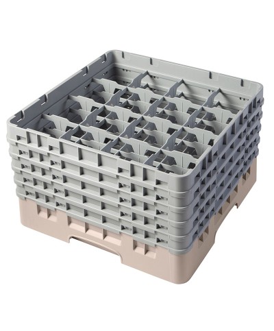 Cambro - 16S958-184 / Cesta de lavado (50 x 50 cm) para copas y vasos con 16 comp. 5 alt. - dia. máx. 10,9 cm alt. máx. 25,8 cm