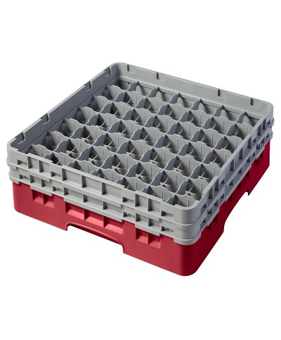 Cambro - 49S434-416 / Cesta de lavado (50 x 50 cm) copas y vasos con 49 comp. 2 alt. - dia. máx. 6 cm alt. máx. 13,5 cm