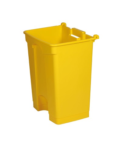Probbax - SO-1270-YEL-BASE / Cubo de basura con pedal y con ruedas - 49,5 x 41,2 x 67,3 cm - 70 L