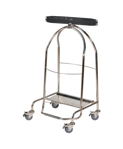 Probbax - SO-3105-MSSTL / Porta bolsas con 4 ruedas y freno - 100 x 59 x 42,5 cm - Acero Brillante