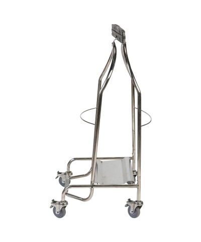 Probbax - SO-3105-MSSTL / Porta bolsas con 4 ruedas y freno - 100 x 59 x 42,5 cm - Acero Brillante