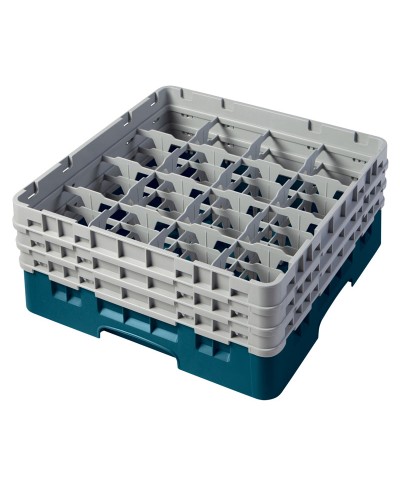 Cambro - 16S638-414 / Cesta de lavado (50 x 50 cm) para copas y vasos con 16 comp. 3 alt. - dia. máx. 10,9 cm alt. máx. 17,6 cm