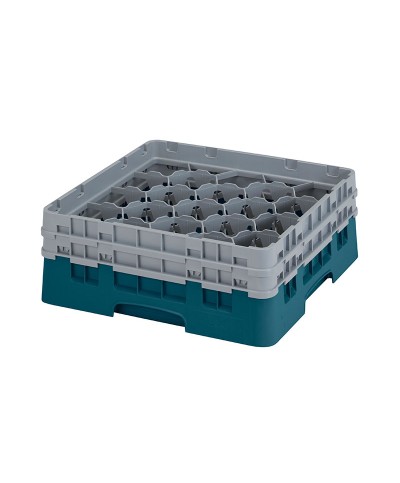 Cambro - 20S534-414 / Cesta de lavado (50 x 50 cm) para copas y vasos con 20 comp. 2 alt. - dia. máx. 9,84 cm alt. máx. 14,9 cm