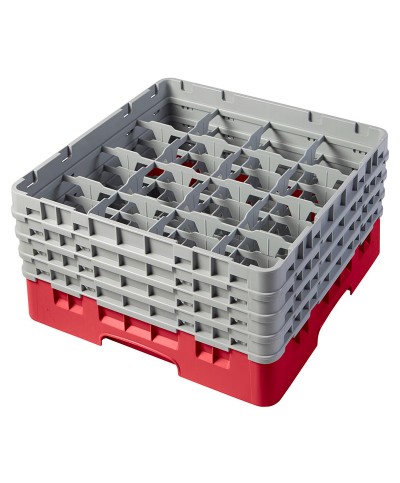 Cambro - 16S800-163 / Cesta de lavado (50 x 50 cm) para copas y vasos con 16 comp. 4 alt. - dia. máx. 10,9 cm alt. máx. 21,7 cm