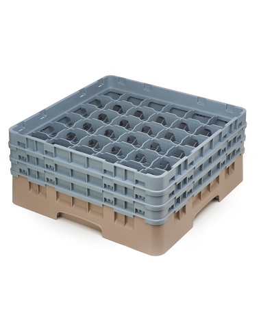 Cambro - 36S638-184 / Cesta de lavado (50 x 50 cm) copas y vasos con 36 comp. 3 alt. - dia. máx. 7,2 cm alt. máx. 17,6 cm