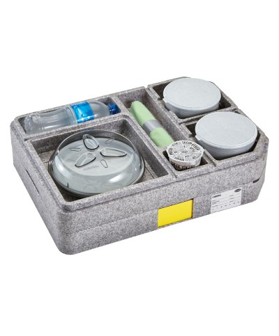 Cambro - ITENEPP21H-107 / Bandeja EPP Isotérmica Cam GoBox con 5 compartimentos (Incluye Vajilla) - (37 x 53 x 11,8 cm)