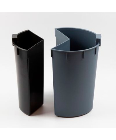 Probbax - WB-1253-BLA / Papeleras separación de residuos con 2 compartimentos 25,5 cm Ø x 30 cm | 13 L (3,3 L-gris |6 L-negro)
