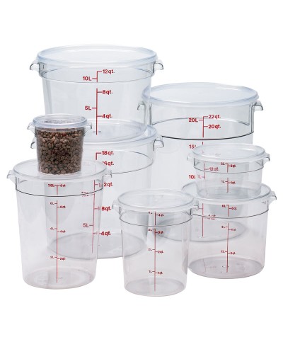 Cambro - RFSCW12-135 / Recipiente redondo de policarbonato - (37,8 cm de Ø) - (profundidad: 21,3 cm) - (11,4 litros)