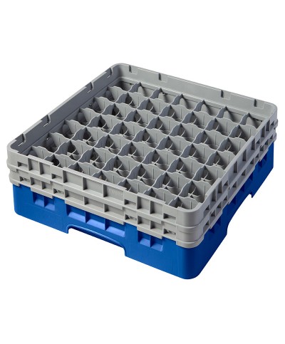 Cambro - 49S434-168 / Cesta de lavado (50 x 50 cm) copas y vasos con 49 comp. 2 alt. - dia. máx. 6 cm alt. máx. 13,5 cm