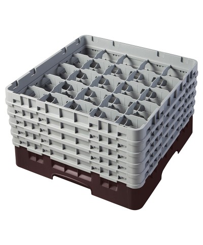 Cambro - 25S958-167 / Cesta de lavado (50 x 50 cm) copas y vasos con 25 comp. 5 alt. - dia. máx. 8,7 cm alt. máx. 25,8 cm