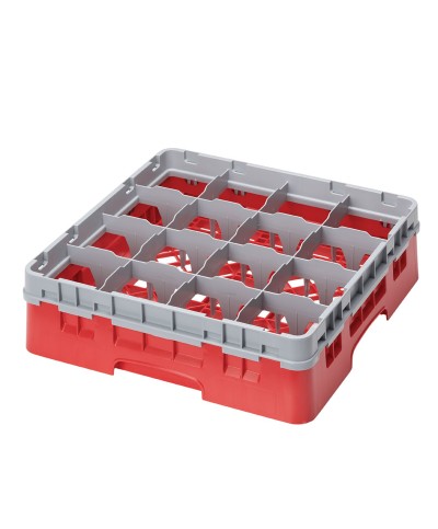 Cambro - 16S418-163 / Cesta de lavado (50 x 50 cm) para copas y vasos con 16 comp. 1 alt. - dia. máx. 10,9 cm alt. máx. 11,8 cm