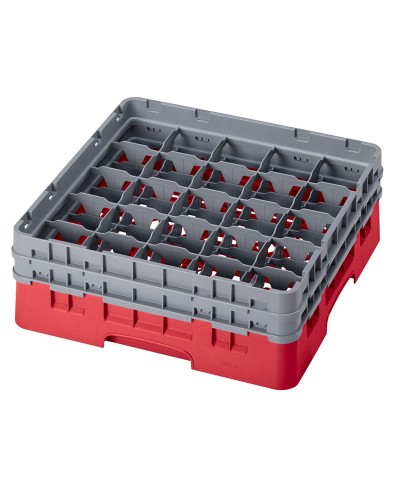 Cambro - 25S434-163 / Cesta de lavado (50 x 50 cm) copas y vasos con 25 comp. 2 alt. - dia. máx. 8,7 cm alt. máx. 13,5 cm