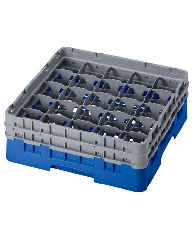 Cambro - 25S434-168 / Cesta de lavado (50 x 50 cm) copas y vasos con 25 comp. 2 alt. - dia. máx. 8,7 cm alt. máx. 13,5 cm