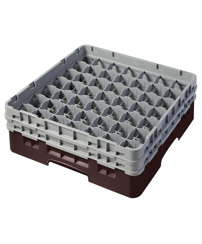 Cambro - 49S434-167 / Cesta de lavado (50 x 50 cm) copas y vasos con 49 comp. 2 alt. - dia. máx. 6 cm alt. máx. 13,5 cm