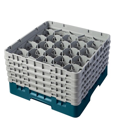 Cambro - 20S958-414 / Cesta de lavado (50 x 50 cm) copas y vasos con 20 comp. - 5 alt. - dia. máx. 9,84 cm alt. máx. 25,8 cm