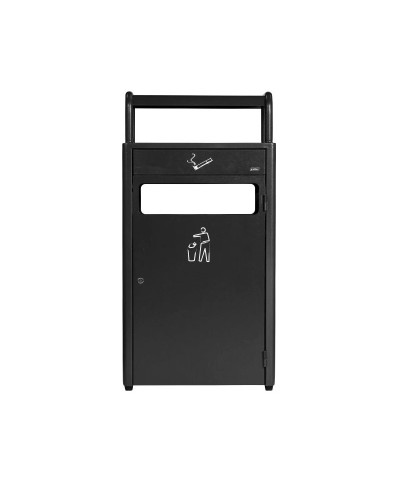 Probbax - AT-1273-DGRY / Cenicero de suelo para exterior con papelera - 30 x 25 x 96 cm - 27 L