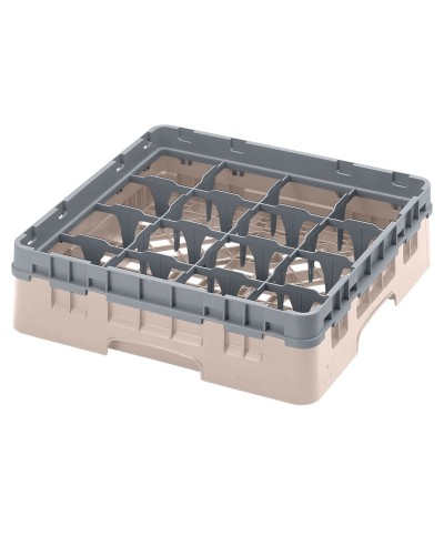 Cambro - 16S318-184 / Cesta de lavado (50 x 50 cm) para copas y vasos con 16 comp. 1 alt. - dia. máx. 10,9 cm alt. máx. 9,4 cm