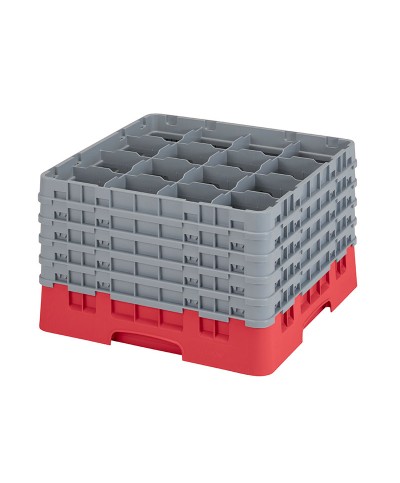 Cambro - 16S1058-163 / Cesta lavado (50 x 50 cm) para copas y vasos con 16 comp. 5 alt. - dia. máx. 10,9 cm alt. máx. 28,2 cm