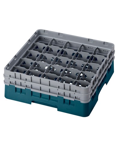 Cambro - 25S434-414 / Cesta de lavado (50 x 50 cm) copas y vasos con 25 comp. 2 alt. - dia. máx. 8,7 cm alt. máx. 13,5 cm