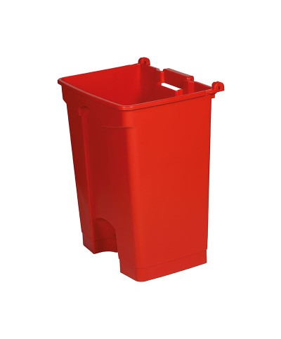 Probbax - SO-1270-RED-BASE / Cubo de basura con pedal y con ruedas - 49,5 x 41,2 x 67,3 cm - 70 L