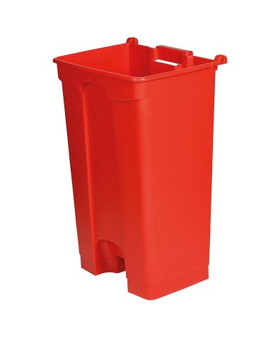 Probbax - SO-1290-RED-BASE / Cubo de basura con pedal y con ruedas - 50 x 41,2 x 82 cm - 90 L