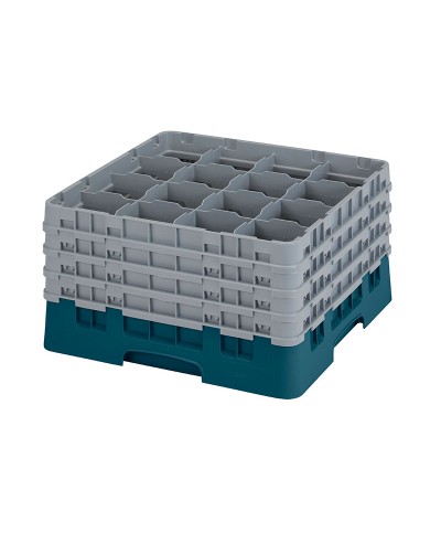 Cambro - 16S900-414 / Cesta de lavado (50 x 50 cm) para copas y vasos con 16 comp. 4 alt. - dia. máx. 10,9 cm alt. máx. 24,1 cm