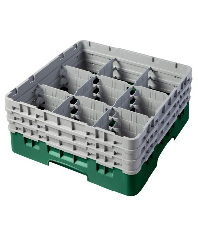 Cambro - 9S638-119 / Cesta de lavado (50 x 50 cm) para copas y vasos con 9 comp. 3 alt. - dia. máx. 14,8 cm alt. máx. 17,6 cm