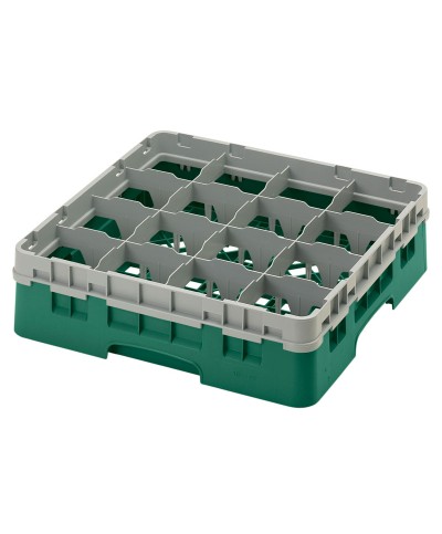Cambro - 16S418-119 / Cesta de lavado (50 x 50 cm) para copas y vasos con 16 comp. 1 alt. - dia. máx. 10,9 cm alt. máx. 11,8 cm