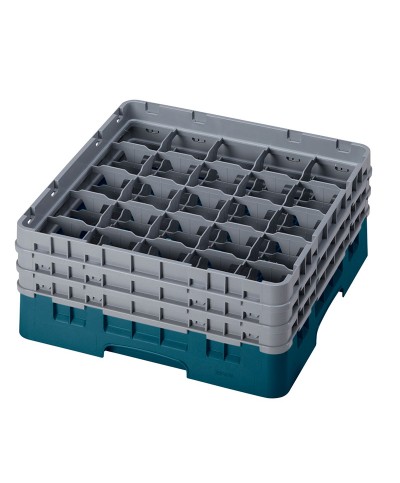 Cambro - 25S638-414 / Cesta de lavado (50 x 50 cm) copas y vasos con 25 comp. 3 alt. - dia. máx. 8,7 cm alt. máx. 17,6 cm