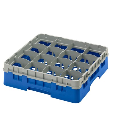 Cambro - 16S418-168 / Cesta de lavado (50 x 50 cm) para copas y vasos con 16 comp. 1 alt. - dia. máx. 10,9 cm alt. máx. 11,8 cm