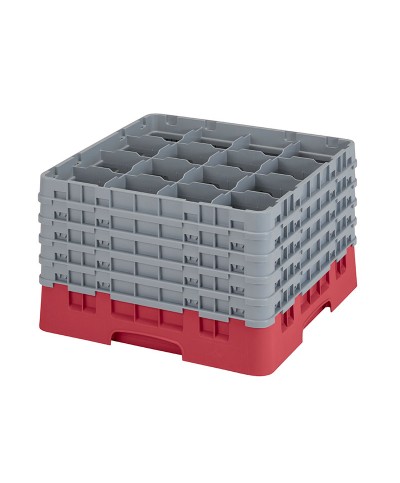 Cambro - 16S1058-416 / Cesta lavado (50 x 50 cm) para copas y vasos con 16 comp. 5 alt. - dia. máx. 10,9 cm alt. máx. 28,2 cm
