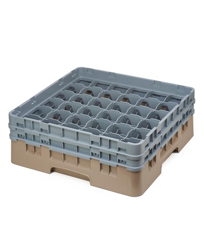 Cambro - 36S434-184 / Cesta de lavado (50 x 50 cm) copas y vasos con 36 comp. 2 alt. - dia. máx. 7,2 cm alt. máx. 13,5 cm