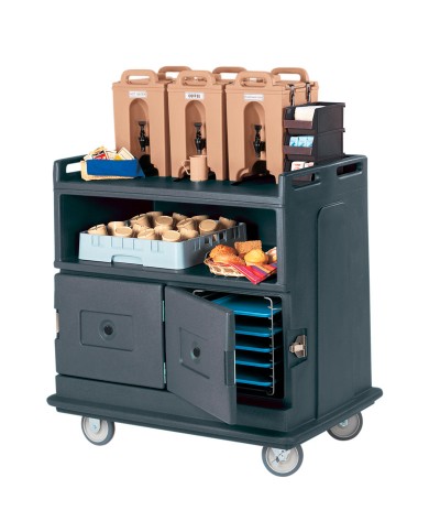 Cambro - MDC24-191/Carro Servicio de Bebidas con comp. inferiores Isotérmicos y mostrador c/relieve de sujeción p/contenedores