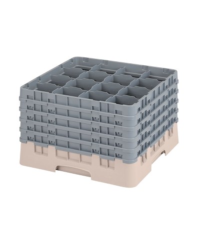 Cambro - 16S1058-184 / Cesta lavado (50 x 50 cm) para copas y vasos con 16 comp. 5 alt. - dia. máx. 10,9 cm alt. máx. 28,2 cm