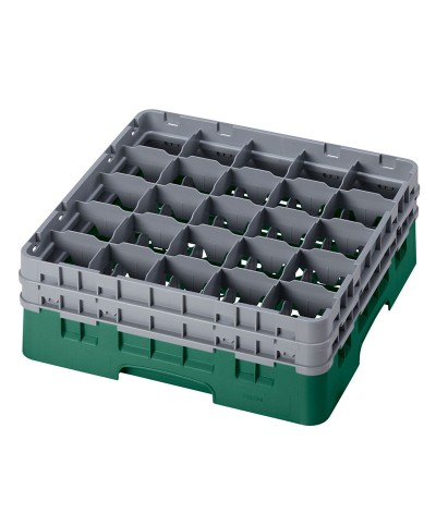 Cambro - 25S534-119 / Cesta de lavado (50 x 50 cm) copas y vasos con 25 comp. 2 alt. - dia. máx. 8,7 cm alt. máx. 14,9 cm