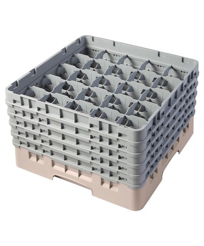 Cambro - 25S958-184 / Cesta de lavado (50 x 50 cm) copas y vasos con 25 comp. 5 alt. - dia. máx. 8,7 cm alt. máx. 25,8 cm