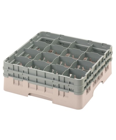 Cambro - 16S534-184 / Cesta de lavado (50 x 50 cm) para copas y vasos con 16 comp. 2 alt. - dia. máx. 10,9 cm alt. máx. 14,9 cm