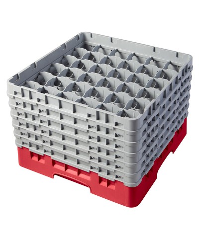 Cambro - 36S1114-163 / Cesta de lavado (50 x 50 cm) copas y vasos con 36 comp. 6 alt. - dia. máx. 7,2 cm alt. máx. 29,9 cm