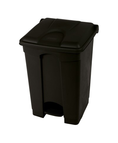 Probbax - SO-1245-BLA-BASE / Cubo de basura antimicrobiano con pedal sin tapa - 39,5 x 38 x 57,4 cm - 45 L