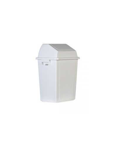 Probbax - PB-1320-WHT / Papelera con tapa abatible - 45 x 24 x 34 cm - 20L - Blanco