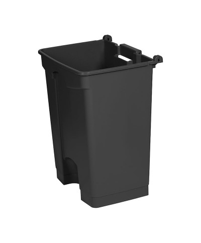 Probbax - SO-1270-GRY-BASE / Cubo de basura con pedal y con ruedas - 49,5 x 41,2 x 67,3 cm - 70 L