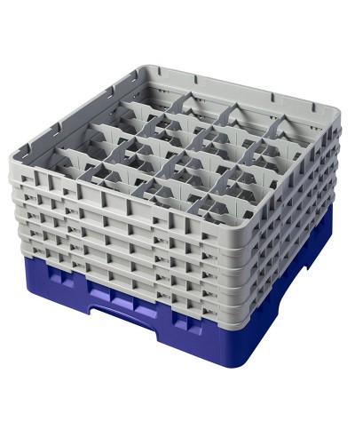 Cambro - 16S958-186 / Cesta de lavado (50 x 50 cm) para copas y vasos con 16 comp. 5 alt. - dia. máx. 10,9 cm alt. máx. 25,8 cm