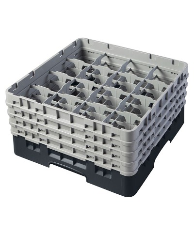 Cambro - 16S800-110 / Cesta de lavado (50 x 50 cm) para copas y vasos con 16 comp. 4 alt. - dia. máx. 10,9 cm alt. máx. 21,7 cm