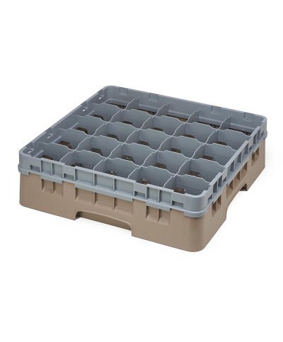 Cambro - 25S418-184 / Cesta de lavado (50 x 50 cm) copas y vasos con 25 comp. 1 alt. - dia. máx. 8,7 cm alt. máx. 11,8cm