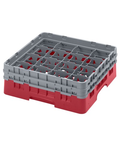 Cambro - 16S434-416 / Cesta de lavado (50 x 50 cm) para copas y vasos con 16 comp. 2 alt. - dia. máx. 10,9 cm alt. máx. 13,5 cm