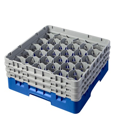 Cambro - 30S638-168 / Cesta de lavado (50 x 50 cm) copas y vasos con 30 comp. 3 alt. - dia. máx. 7,84 cm alt. máx. 17,6 cm