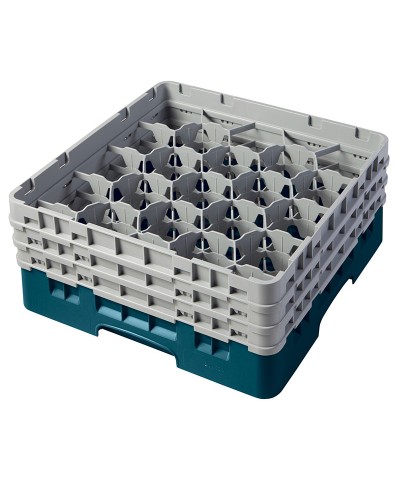 Cambro - 20S638-414 / Cesta de lavado (50 x 50 cm) para copas y vasos con 20 comp. 3 alt. - dia. máx. 9,84 cm alt. máx. 17,6 cm