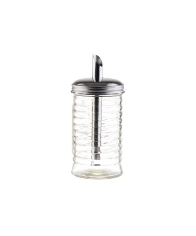 Tablecraft - Azucarero con tapa de acero inoxidable y con pico vertedor. 7,5 x 7,5 x 17 cm - 350 ml